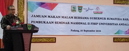 Seminar Nasional 2 FISIP Telah Dibuka Secara Resmi oleh Wagub Sumbar