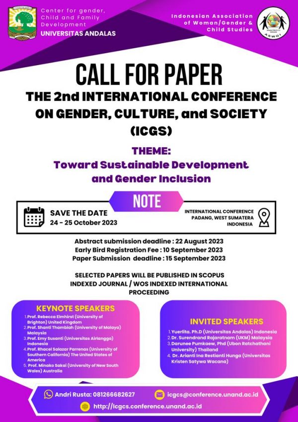 The 2nd International Conference on Gender, Culture and Society (ICGCS) 2023