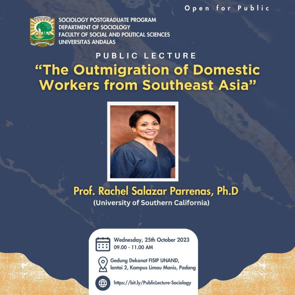 Prof. Rhacel Salazar Parrenas, PhD Delivers Public Lecture on Outmigration of Domestic Workers from Southeast Asia