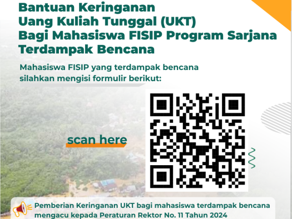 PENGUMUMAN KERINGANAN UKT KORBAN BENCANA